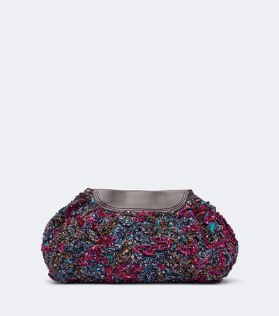 Dries Van Noten Dries Van Noten Small embellished leather-trimmed clutch
