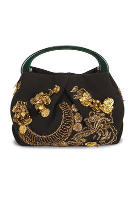 Dries Van Noten Dries Van Noten Small Embroidered Resin Handle Fold Bag