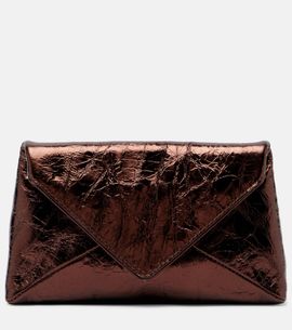 Dries Van Noten Dries Van Noten Small metallic leather clutch