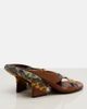Dries Van Noten Dries Van Noten Snake-effect leather wedge sandals - 3