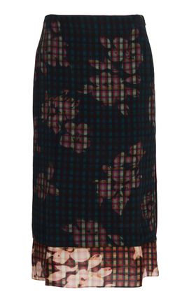 Dries Van Noten Dries Van Noten Sorai Floral Layered Midi Skirt