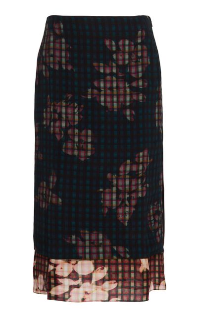 Dries Van Noten Dries Van Noten Sorai Floral Layered Midi Skirt