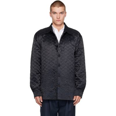 Dries Van Noten Dries Van Noten SSENSE Exclusive Black Quilted Silk Jacket