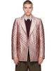 Dries Van Noten Dries Van Noten SSENSE Exclusive Pink Quilted Silk Blazer - 1