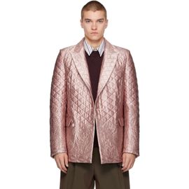 Dries Van Noten Dries Van Noten SSENSE Exclusive Pink Quilted Silk Blazer