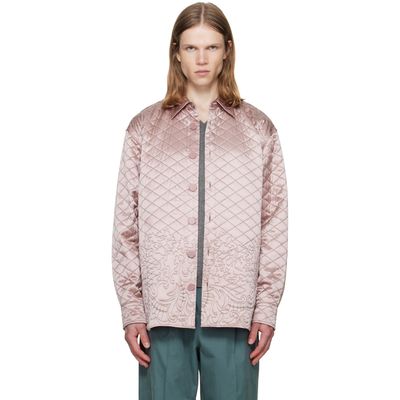 Dries Van Noten Dries Van Noten SSENSE Exclusive Pink Quilted Silk Jacket