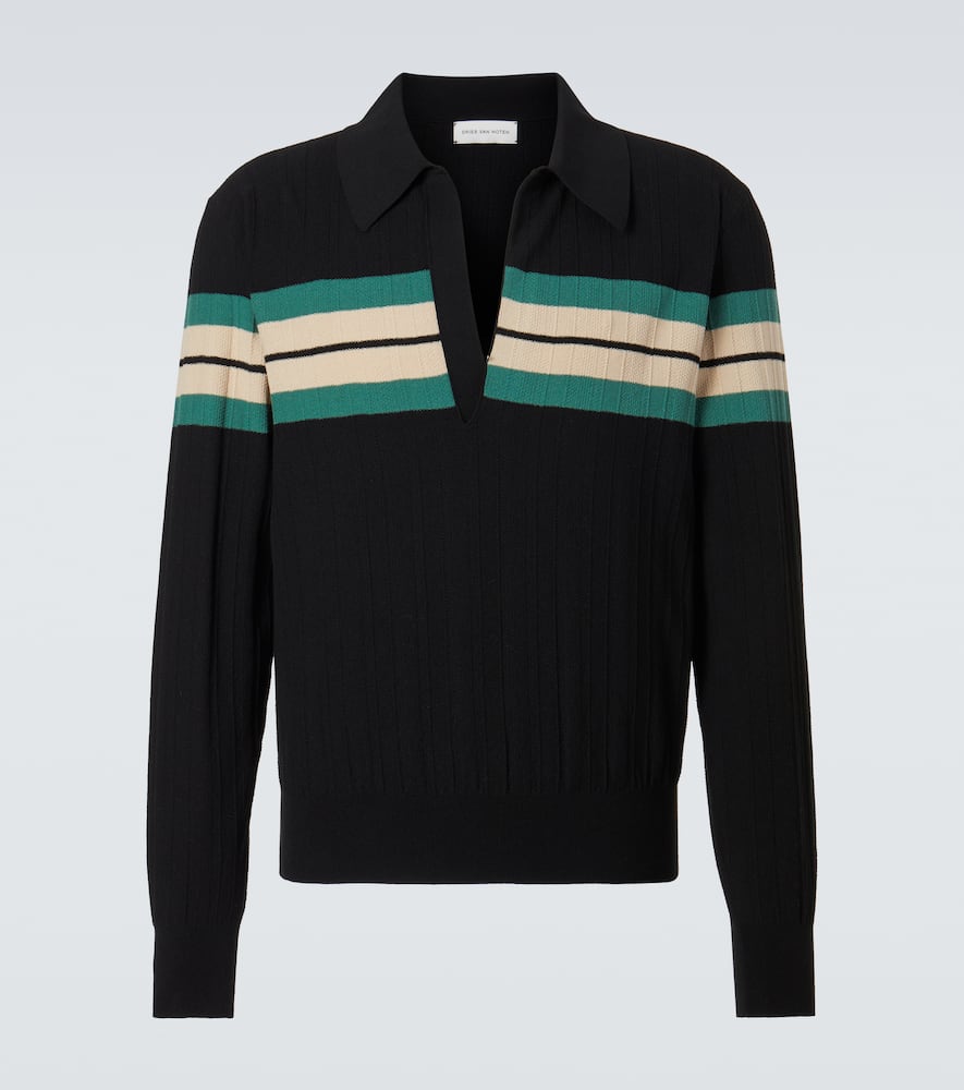 DRIES VAN NOTEN “STRIPE SWEATER POLO” Dries Van Noten Tuno Stripe Merino Wool Polo Sweater | Nordstrom