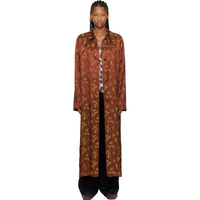 Dries Van Noten Dries Van Noten Tan Jacquard Coat
