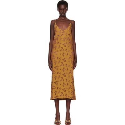 Dries Van Noten Dries Van Noten Tan Jacquard Midi Dress