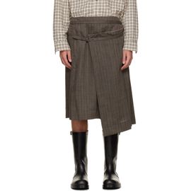 Dries Van Noten Dries Van Noten Taupe Pleated Wool Kilt