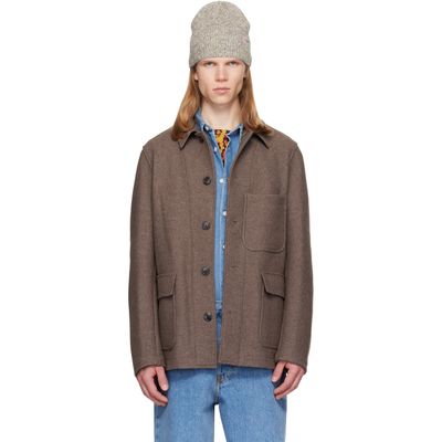 Dries Van Noten Dries Van Noten Taupe Wool Melton Jacket