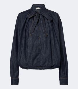 Dries Van Noten Dries Van Noten Tie-neck denim blouse