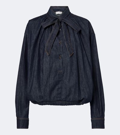 Dries Van Noten Dries Van Noten Tie-neck denim blouse