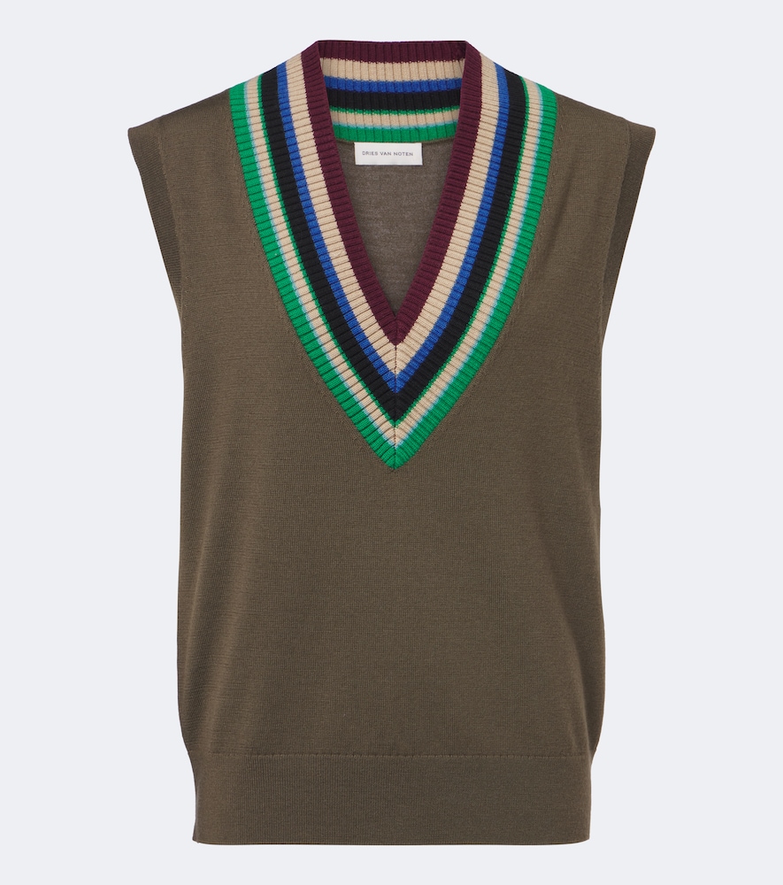 Dries Van Noten - Striped wool polo sweater