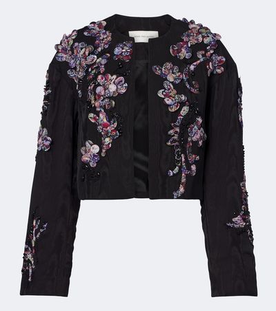 Dries Van Noten Dries Van Noten Vonda appliqué embellished cropped jacket