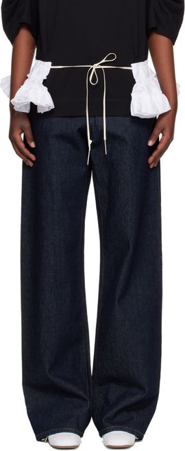 Dries Van Noten Dries Van Noten White Ruffled Cotton Waist Belt