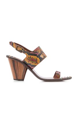 Dries Van Noten Dries Van Noten Wood Patchwork Thong Heels