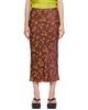 Dries Van Noten Dries Van Noten Yellow & Purple Floral Midi Skirt - 1