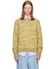 Dries Van Noten Dries Van Noten Yellow Embroidered Flowers Wool Sweater - 1