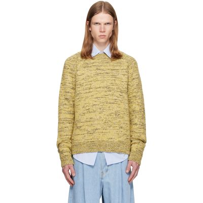 Dries Van Noten Dries Van Noten Yellow Embroidered Flowers Wool Sweater