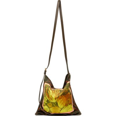 Dries Van Noten Dries Van Noten Yellow Medium Scarf Print Shoulder Bag