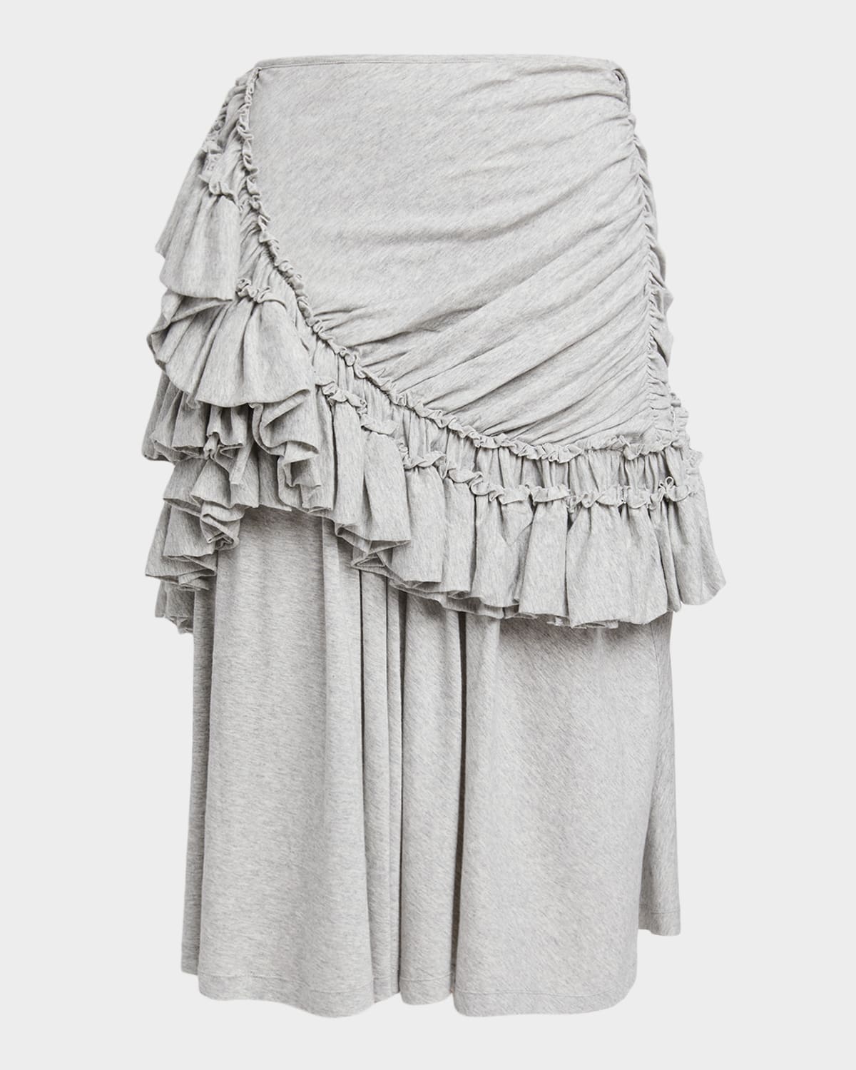 Dries Van Noten Humairah Tiered Ruffle Jersey Midi Skirt