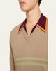 Dries Van Noten Men's Contrast-Trim Knit Polo Sweater - 5