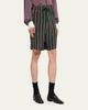 Dries Van Noten Men's Striped Viscose-Silk Drawstring Shorts - 4