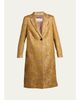 Dries Van Noten Metallic Paisley Jacquard Single-Breasted Long Coat - 1