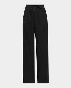 Dries Van Noten Moiré Satin Wide-Leg Drawstring Pants