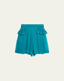 Dries Van Noten Pacuna Tiered Silk Muslin Shorts