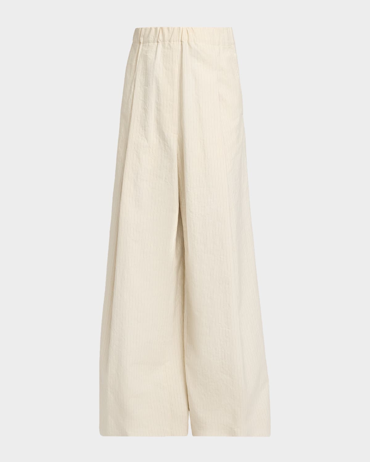 Dries Van Noten Pila Pinstriped Wide-Leg Pull-On Pants