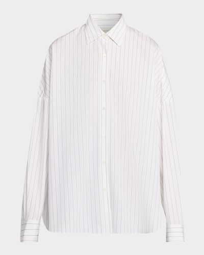Dries Van Noten Pinstripe Cotton Oversized Button-Down Shirt