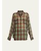 Dries Van Noten Plaid Silk-Blend Button-Front Shirt - 1
