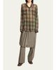 Dries Van Noten Plaid Silk-Blend Button-Front Shirt - 2