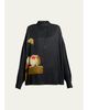 Dries Van Noten Printed Satin Oversized Button-Front Shirt - 1