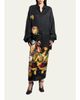 Dries Van Noten Printed Satin Oversized Button-Front Shirt - 2