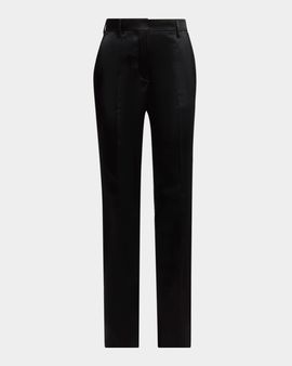 Dries Van Noten Pulla Satin Straight-Leg Pants