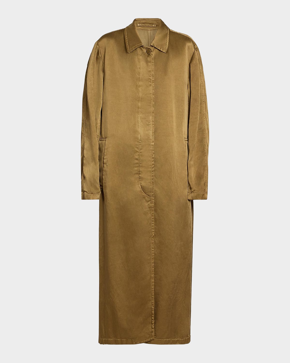 Dries Van Noten Raltonas Satin Oversized Single-Breasted Coat