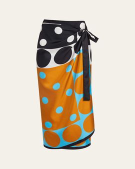 Dries Van Noten Scarfy Long Silk Wrap Skirt