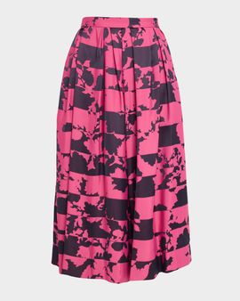 Dries Van Noten Shadow Floral Jacquard Pleated Midi Skirt