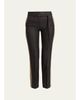 Dries Van Noten Side-Stripe Herringbone Wool Straight-Leg Pants With Belt - 1