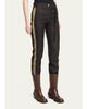 Dries Van Noten Side-Stripe Herringbone Wool Straight-Leg Pants With Belt - 4