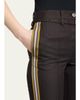 Dries Van Noten Side-Stripe Herringbone Wool Straight-Leg Pants With Belt - 5