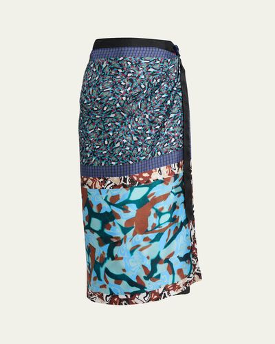 Dries Van Noten Silk Long Wrap Scarf Skirt