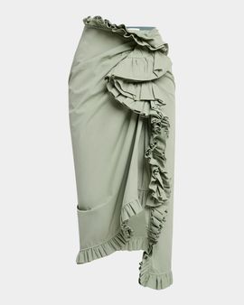 Dries Van Noten Sina Cascading Ruffle Midi Skirt