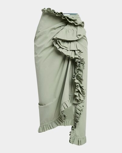 Dries Van Noten Sina Cascading Ruffle Midi Skirt
