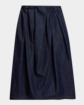 Dries Van Noten Sonista Pleated Denim Midi Skirt