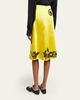 Dries Van Noten Sosy Matador-Embroidered Satin Midi Skirt - 3