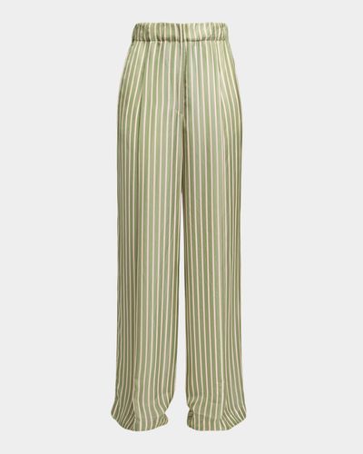 Dries Van Noten Striped Cupro Wide-Leg Pull-On Pants